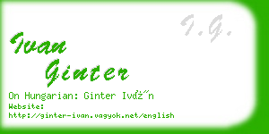 ivan ginter business card